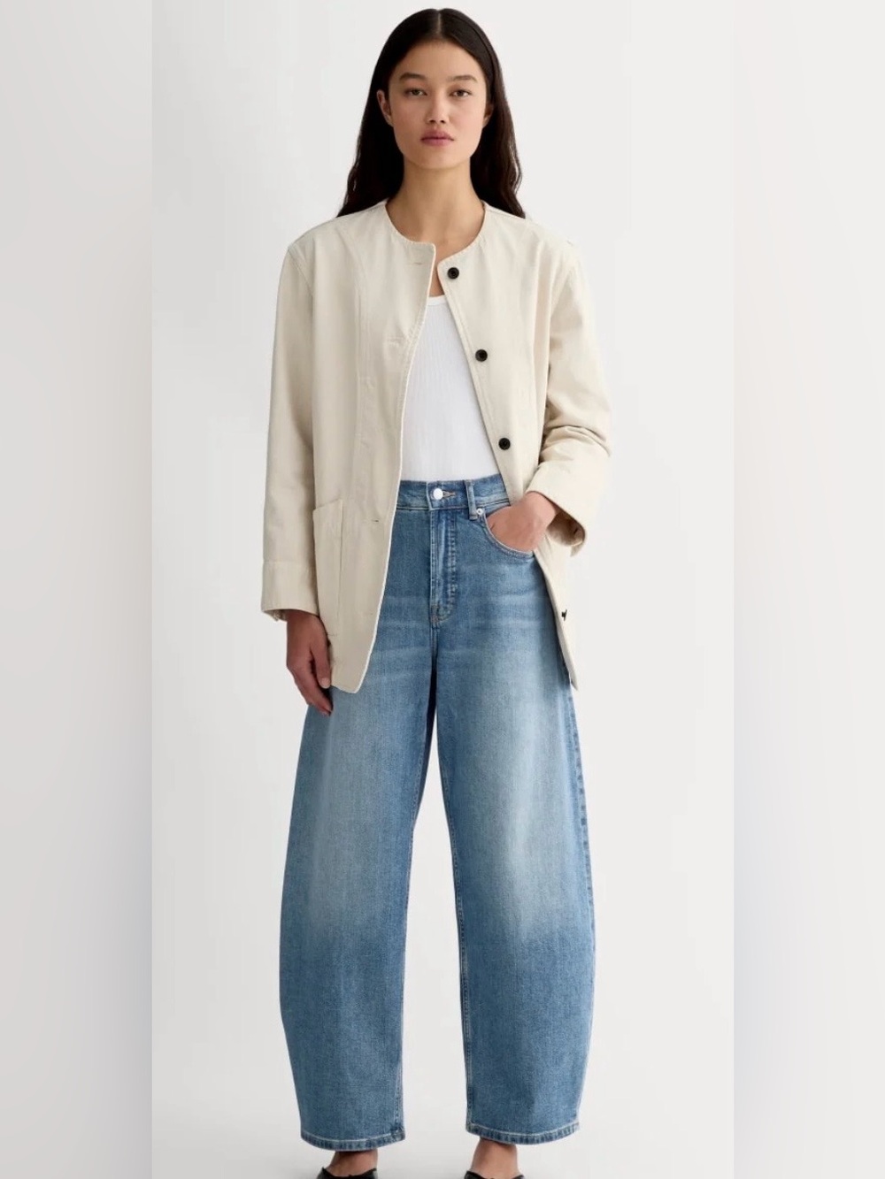 Everlane Light Blue Wide-Leg High-Rise Jeans
